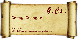 Gerey Csongor névjegykártya
